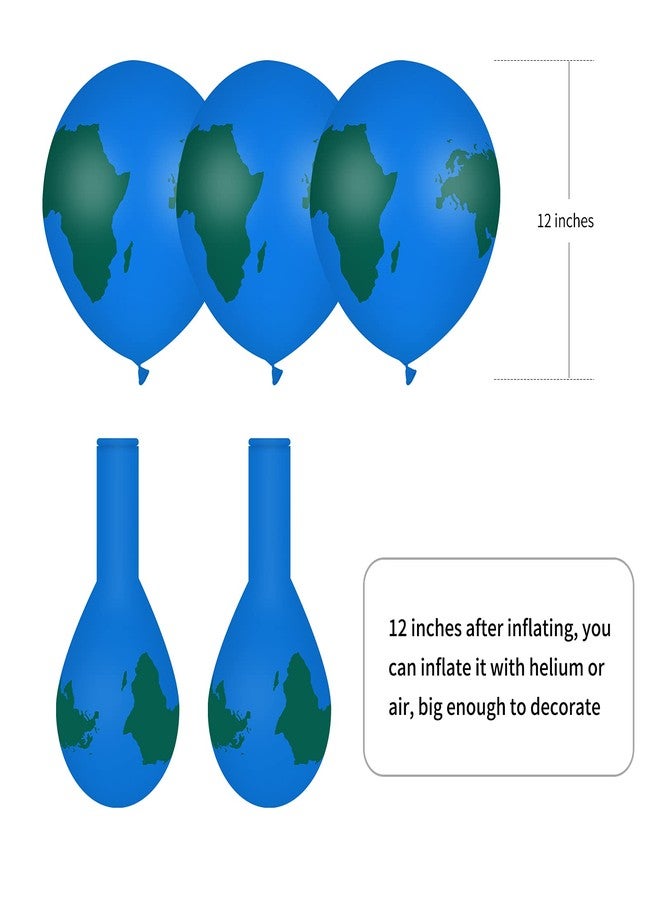 Lecpeting 30 Pcs Earth Balloons World Map Balloons 12 Inches Globe Balloon for Birthday Space Theme Party Earth Day Decorations Gift Teaching Supplies - Image 2